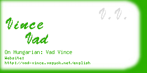 vince vad business card